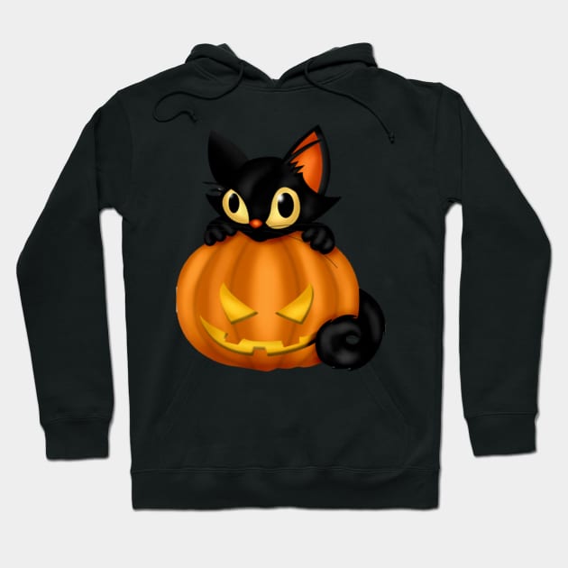 Black cat pumpkin Halloween Costume gift for men women kids Black Cat Lovers Halloween Costume Hoodie by AbirAbd